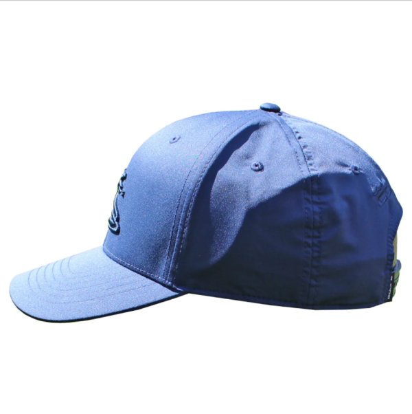 blue baseball cap