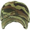 Distressed Baseball Cap Camouflage