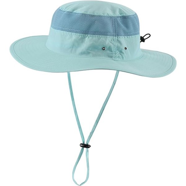 wide brim bucket hat with string