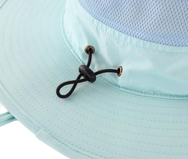 wide brim bucket hat with string