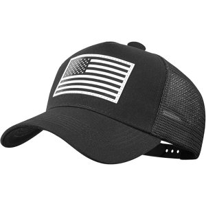 trucker hat with american flag patch