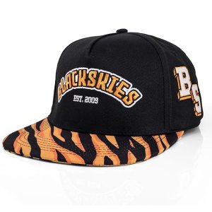 Flat brim snapback cap