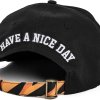 Flat brim snapback cap