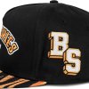 Flat brim snapback cap