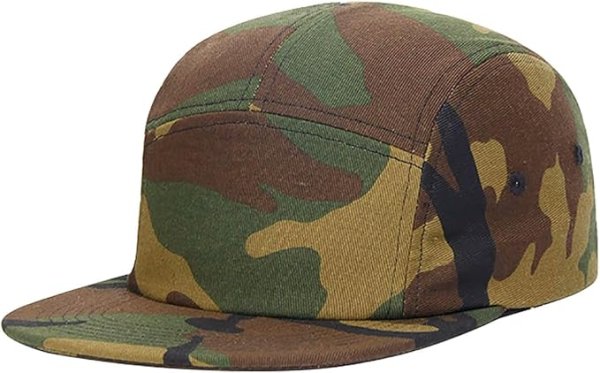 5 panel flat bill hat