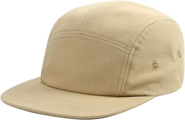 5 panel flat bill caps