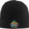 embroidered knit hat